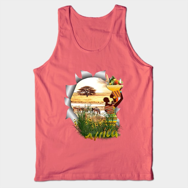 Zebra family in Africa T-shirt Tank Top by Just Kidding by Nadine May